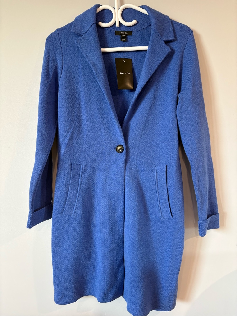 NWT Women’s Blue Single-Button Coat